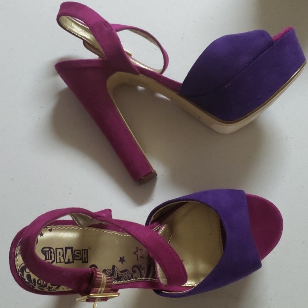 Brash Pink / Purple suede  platform shoes